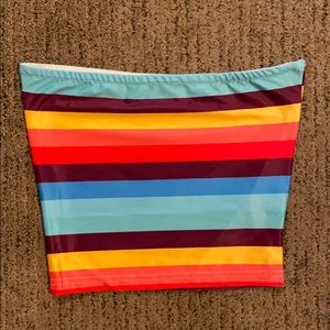 Multicolor striped tube top